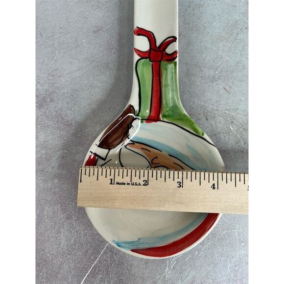 Vintage Marco e Cristina Santa Claus Ceramic Spoon Rest Multicolor - Picture 7 of 8